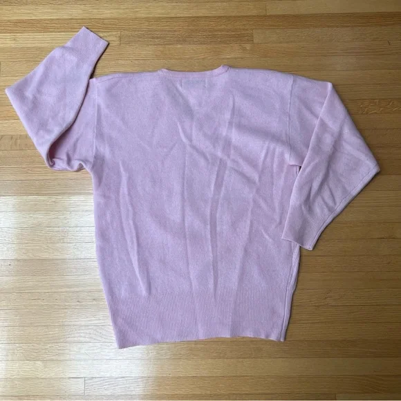 FRANCO VALERI Pink embroidered lambswool Angora blend sweater - Vintage - Picture 2 of 7